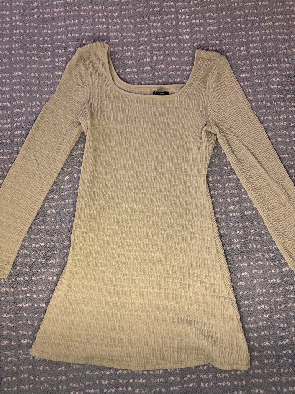 Target Olive Green Long Sleeve Textured Kids Dress
